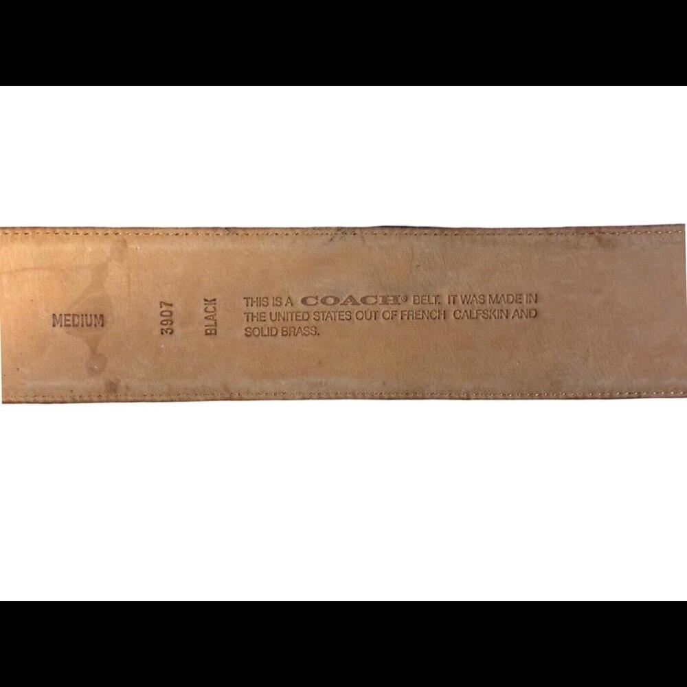 Coach Vintage (1980’s) Black Leather Belt 34” x 2” - Picture 5 of 6